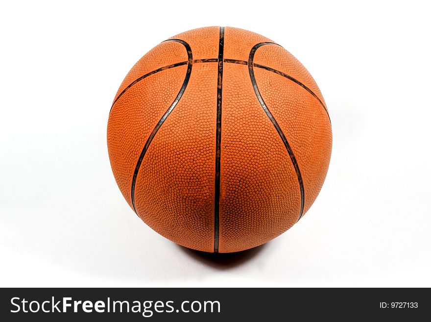 Particular ball used for basketball orange