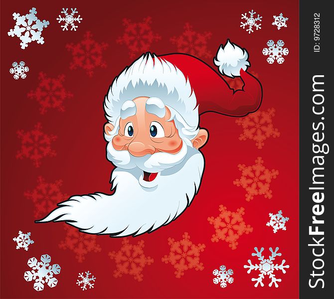 Santa Claus - Christmas Card - funny cartoon and vector illustration