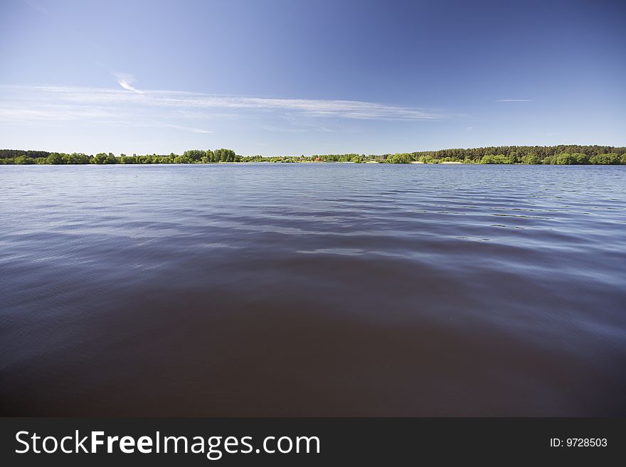 View from the sand riverside of Volga. View from the sand riverside of Volga