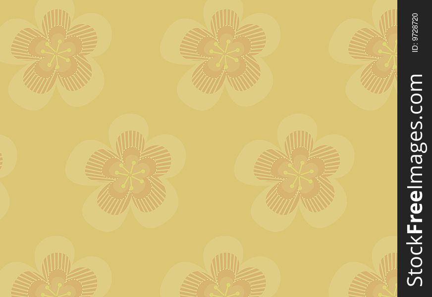 Flower on the gold background. Flower on the gold background