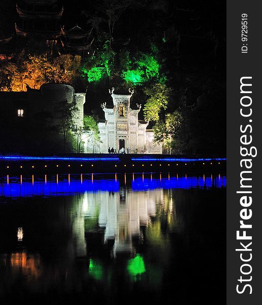 Night scene of zhenjiang Guizhou. Night scene of zhenjiang Guizhou.