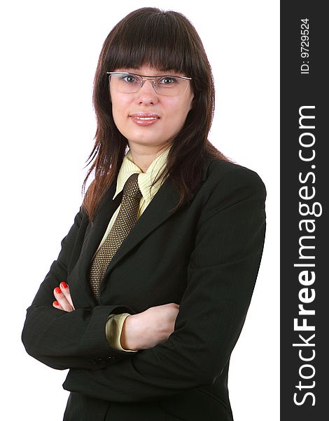 Business woman isolated on a white background