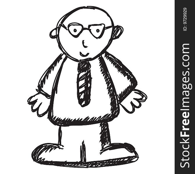 Business concept - business man sketch. Business concept - business man sketch