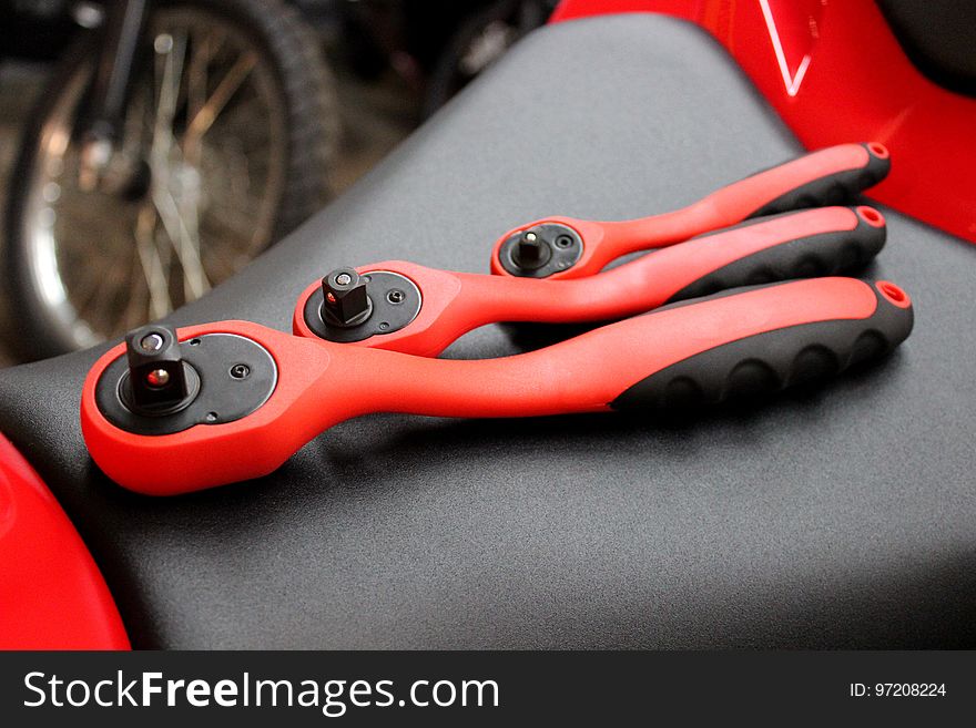 Black and Red Socket Wrench