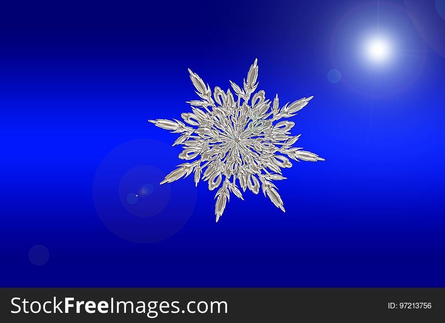 Blue, Sky, Snowflake, Computer Wallpaper