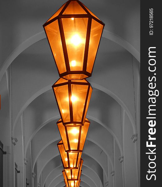Light Fixture, Lighting, Orange, Lamp