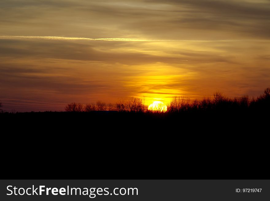 Sky, Sunset, Afterglow, Red Sky At Morning