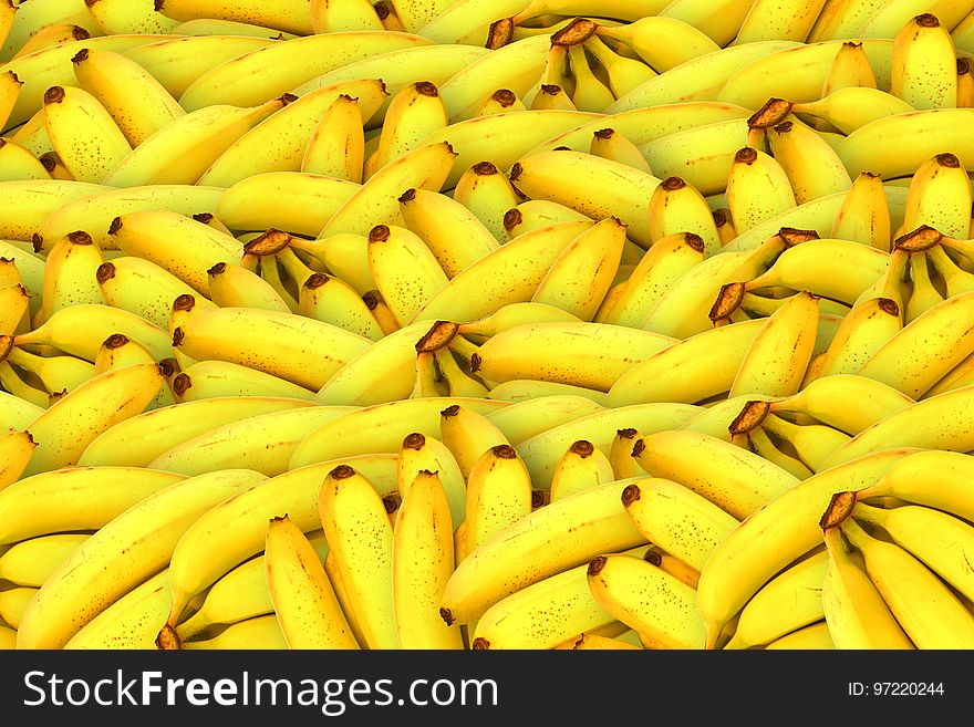 Yellow, Produce, Fruit, Banana