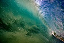 Big Clear Ocean Wave In Barrel Royalty Free Stock Photos