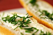 Big Detail Of Bread Roll With Chives Stock Image Big Detail Of Bread Roll With Chives Stock Image