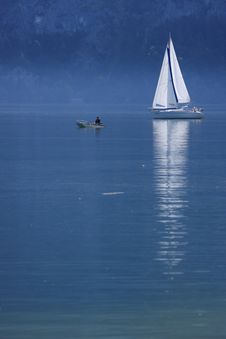 Morning Of Lake Traunsee, Upper Austria Royalty Free Stock Image Morning Of Lake Traunsee, Upper Austria Royalty Free Stock Image
