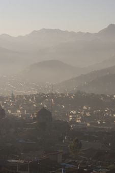 Cuzco On A Misty Morning Stock Photo Cuzco On A Misty Morning Stock Photo