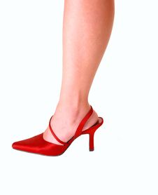 Womans Leg In High Heels. Royalty Free Stock Photo