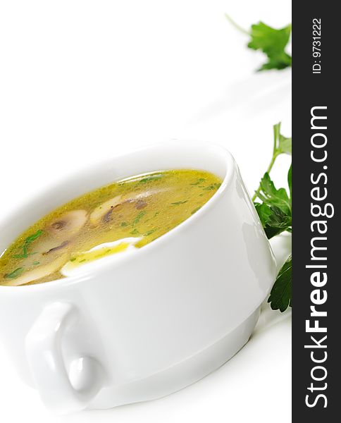 Vegetable Soup with Sour Cream and Parsley