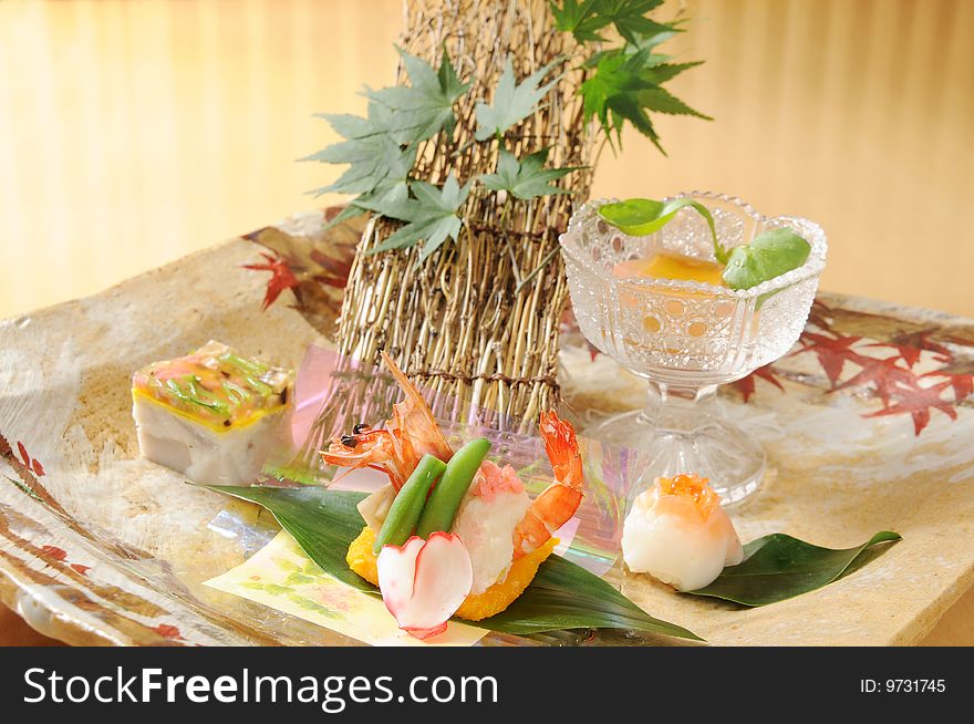 Japanese sashimi food on ice. Japanese sashimi food on ice