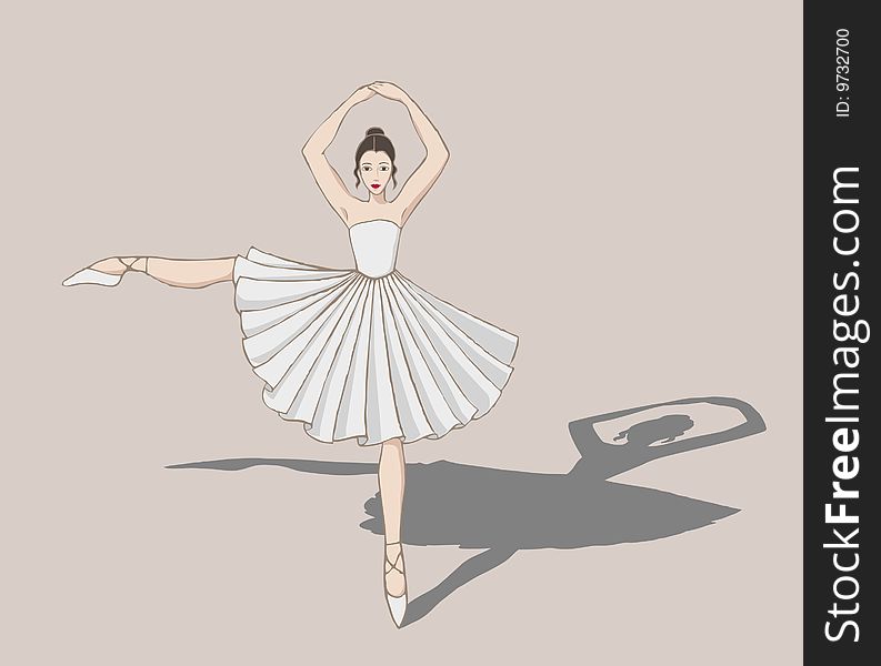 Vector illustration of a dancing ballerina