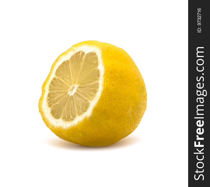 Half lemon isolated on white background
