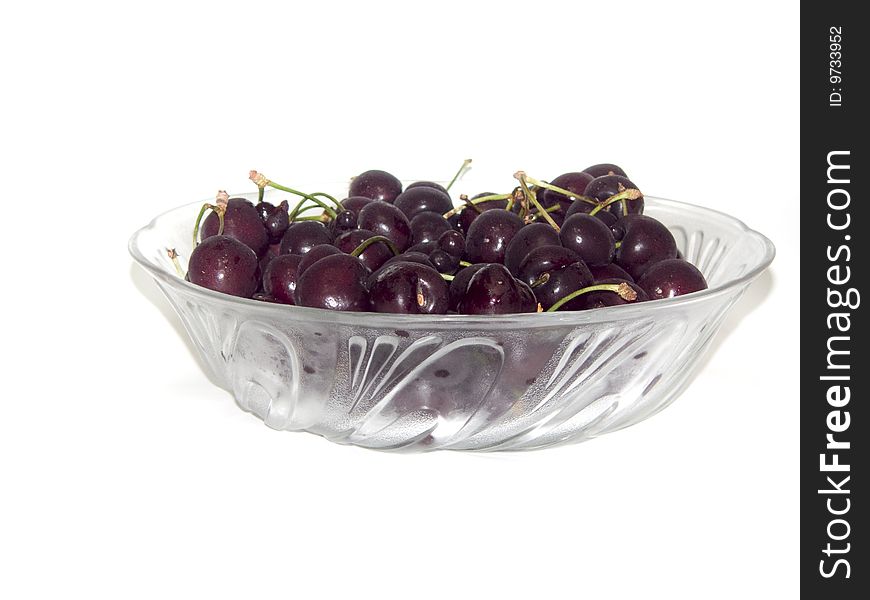 Close-up of fresh cherry in bowl. Close-up of fresh cherry in bowl.