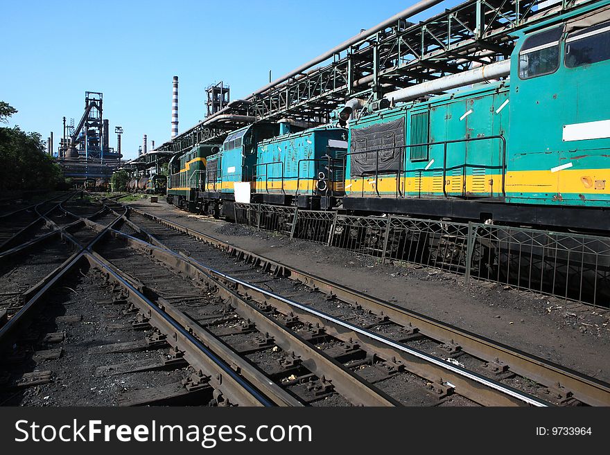 A train at Capital Iron and Steel Plant in Beijing,China,Asia. A train at Capital Iron and Steel Plant in Beijing,China,Asia.