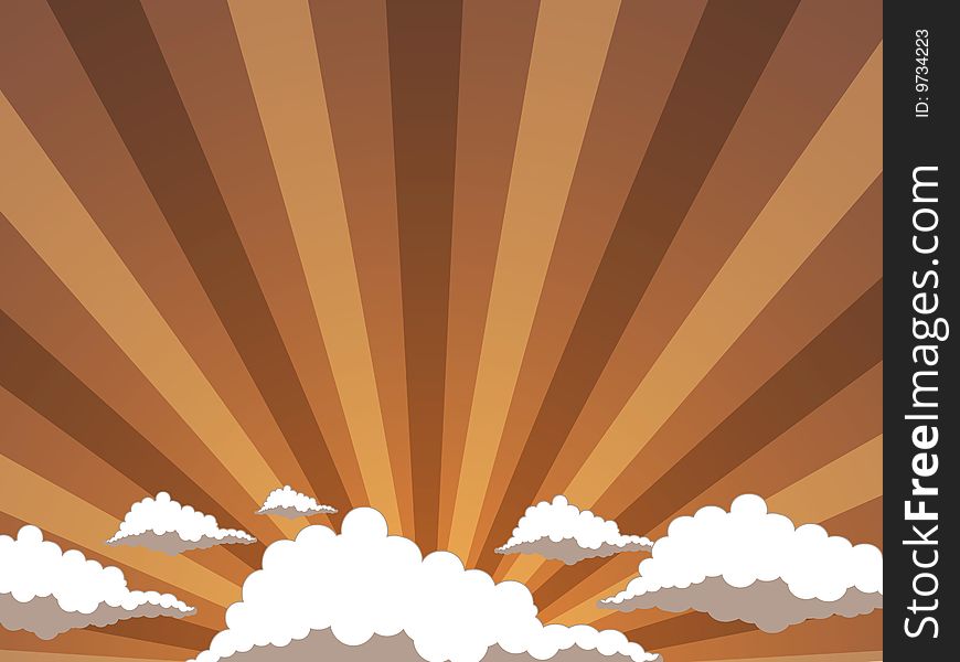 Abstract illustration (sunset is in brown tones). Abstract illustration (sunset is in brown tones)