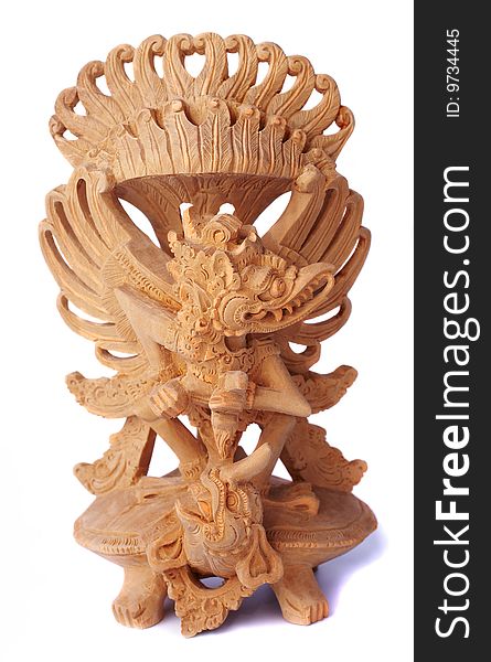 Wooden statuette of indnesian god bird garuda