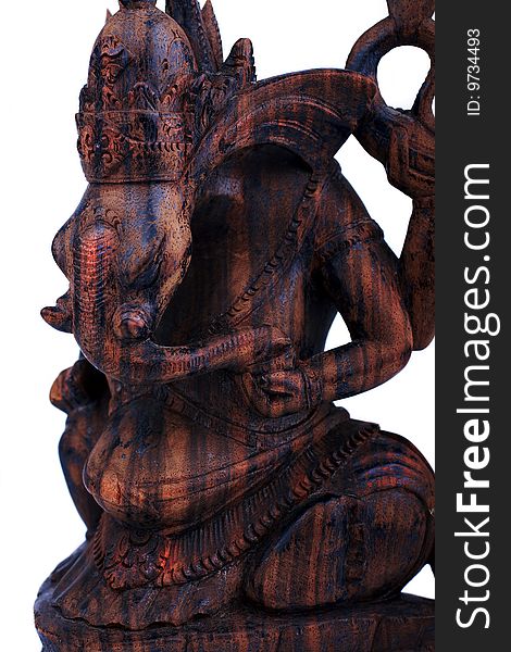 Wooden Statuette Of God Ganesh