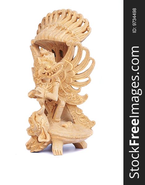 Wooden statuette of indnesian god bird garuda