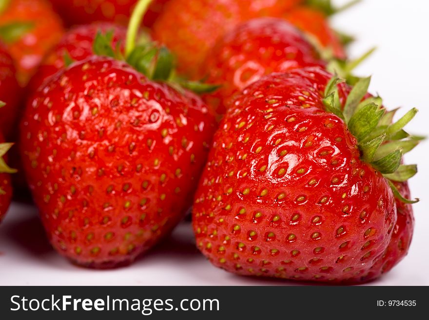 Isolated fruits - Strawberries on white background