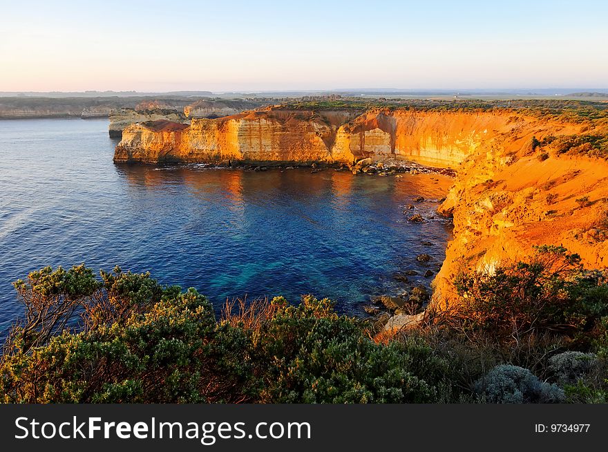 Bay and cliff along Great Ocean Drive, Australia. Bay and cliff along Great Ocean Drive, Australia