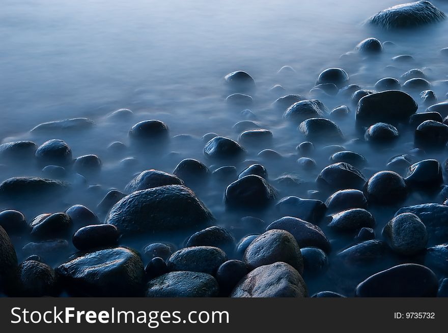 Baltic seaside after sunset