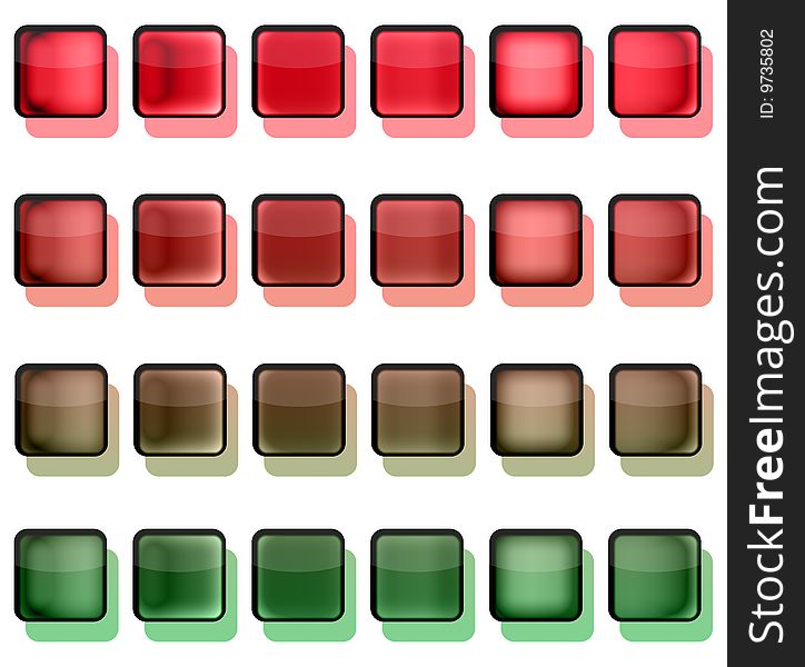 Red and green button squares