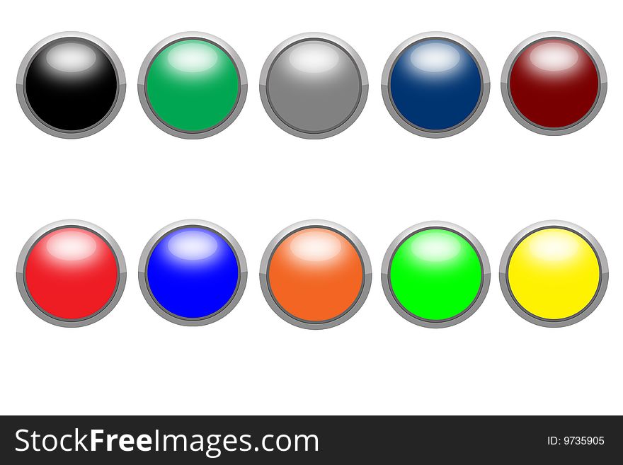 Set of various colored buttons. Set of various colored buttons