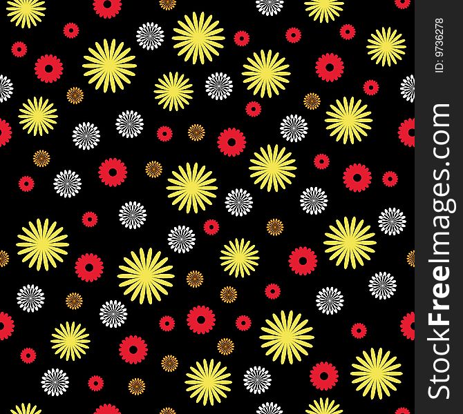 Seamless floral abstract vector background black. Seamless floral abstract vector background black
