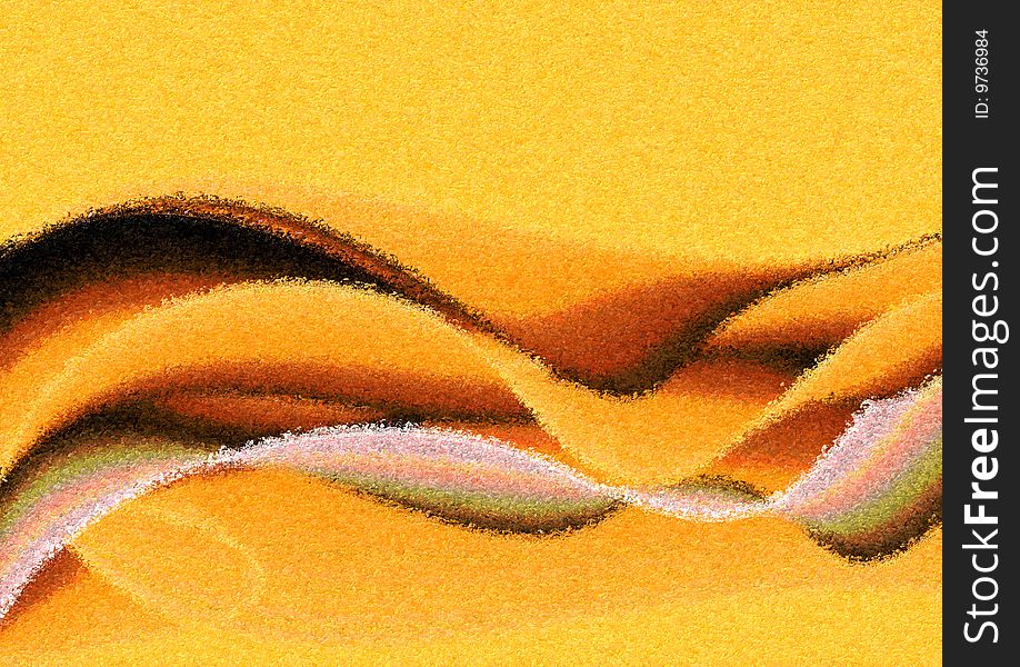 An illustration of yellow texture with wavy undulate pattern