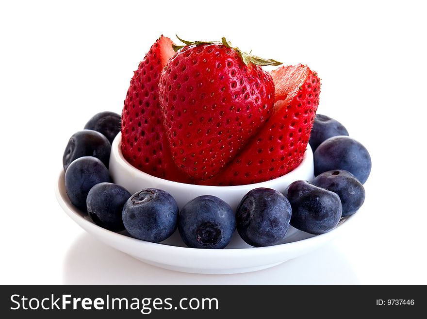 Blueberries And Whole Strawberry