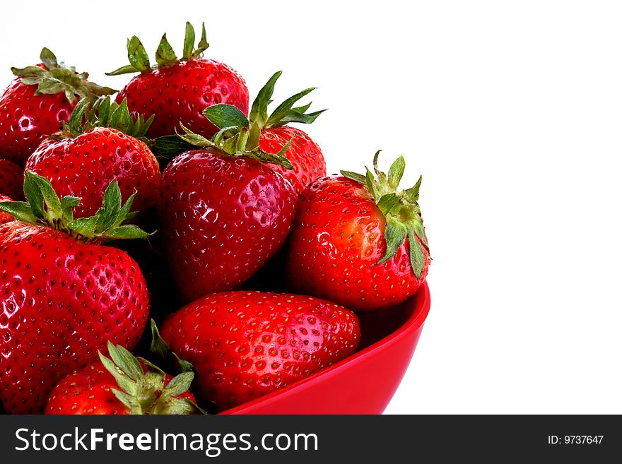 Bowl Of Strawberries Closeup