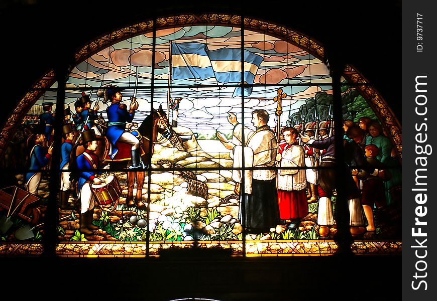 Colorful stained-glass window in Argentina