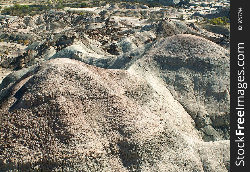 Interesting rock formation ('Valle de la Luna') in Ischigualasto National Park, Argentina