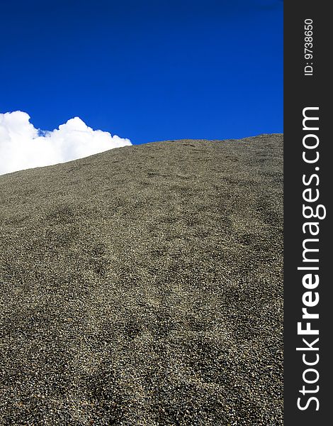 Dunes of gravel in a quarry