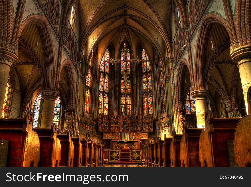 Cathedral, Medieval Architecture, Stained Glass, Place Of Worship