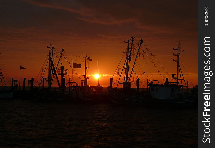 Sunset, Sky, Afterglow, Sea