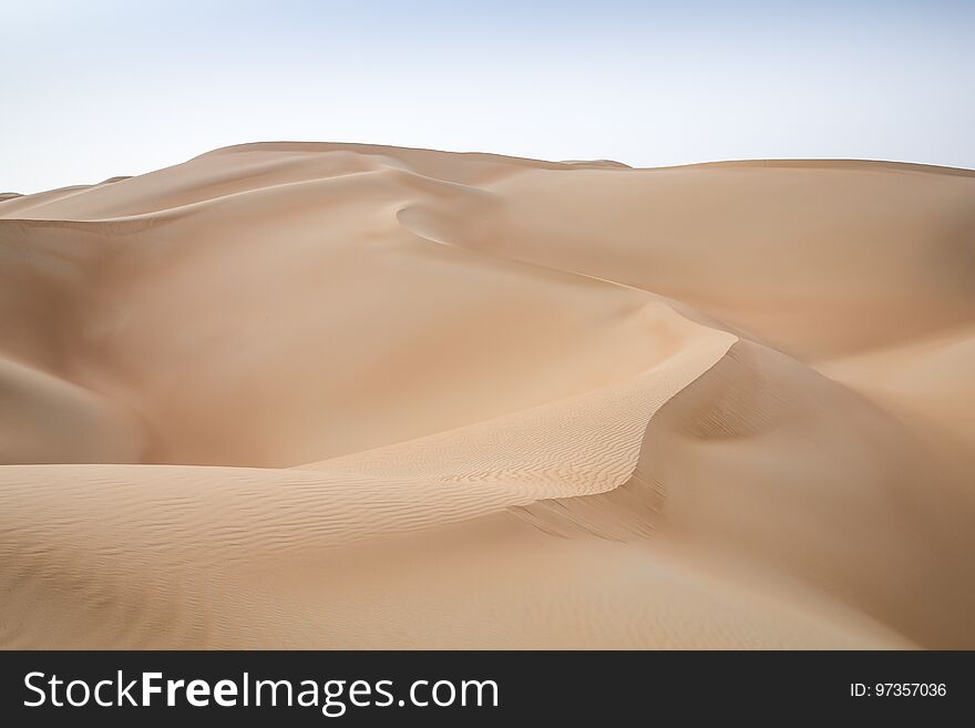 Rub al Khali Desert at the Empty Quarter, in Abu Dhabi, United Arab Emirates. Rub al Khali Desert at the Empty Quarter, in Abu Dhabi, United Arab Emirates