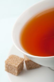 Cup Of Tea With Brown Sugar Stock Photo