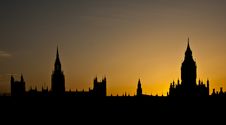 Houes Of Parliament Sunset Royalty Free Stock Photography