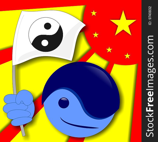 Illustration of the chinese symbol of yin yang. Illustration of the chinese symbol of yin yang