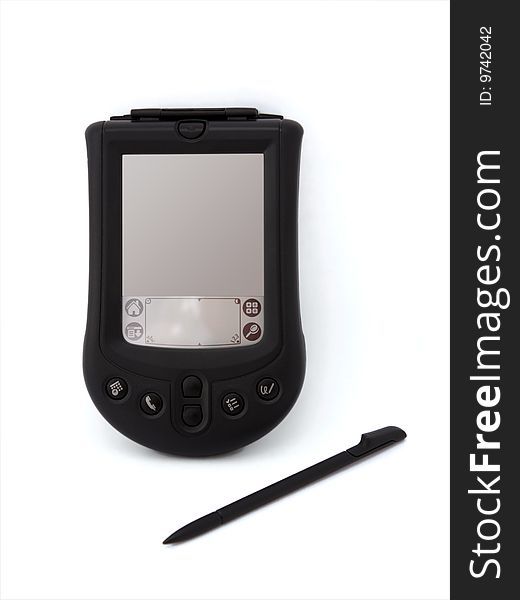 Pda And Stylus Pen Isolated With Blank Screen