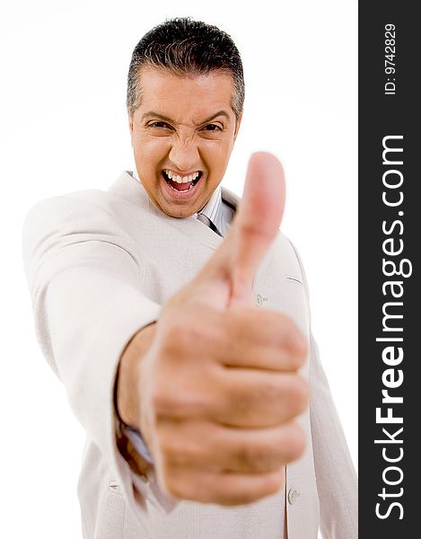 Successful Businessman Showing Thumb Up