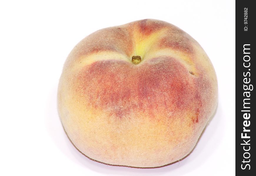 Peach isolated against white background