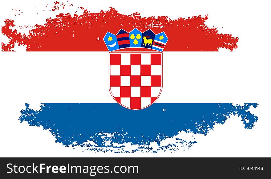 Grunge croatia flag illustration