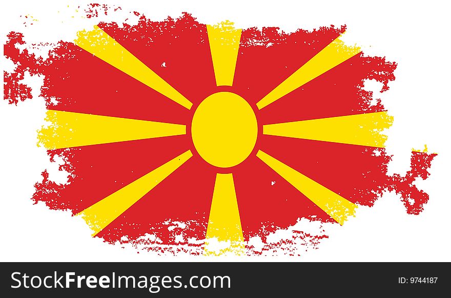 Grunge macedonia flag